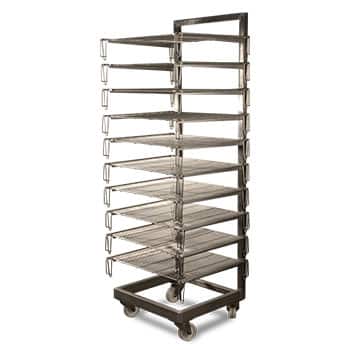 chariot a grilles inox